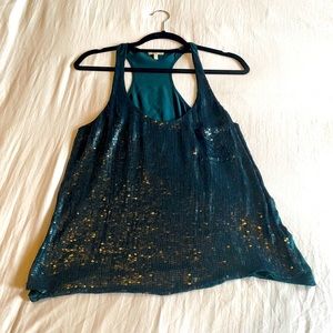 Joie dark teal M sequin tank top